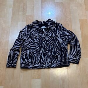 Lucy & Laurel Black and White Zebra Print Jacket